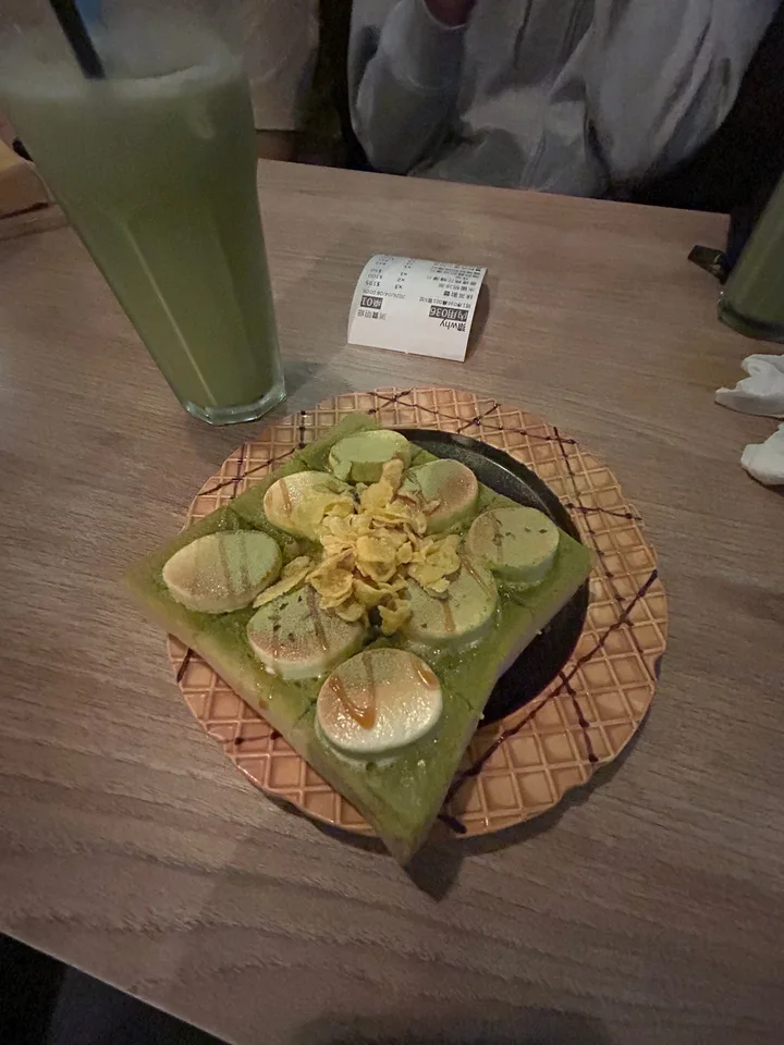 小辰分享的雙醬抹茶棉花糖厚片、抹茶歐蕾